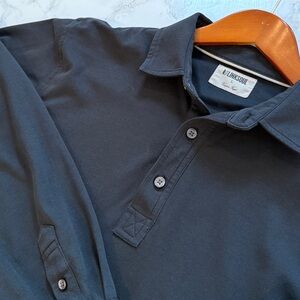 Linksoul Men's Black Collar Button Down Long Sleeve Shirt | Size L